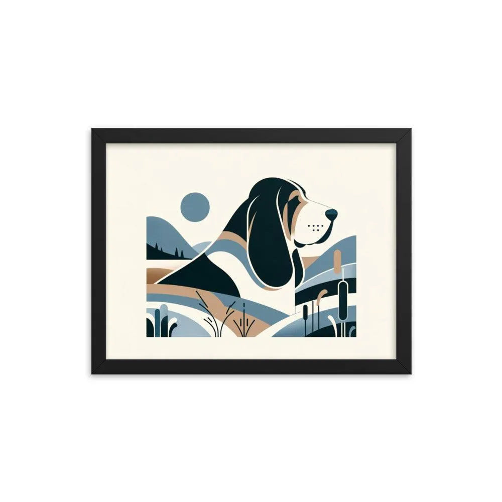 Minimalistic Basset Bleu de Gascogne Contemporary Art Framed Poster - Oh Posters