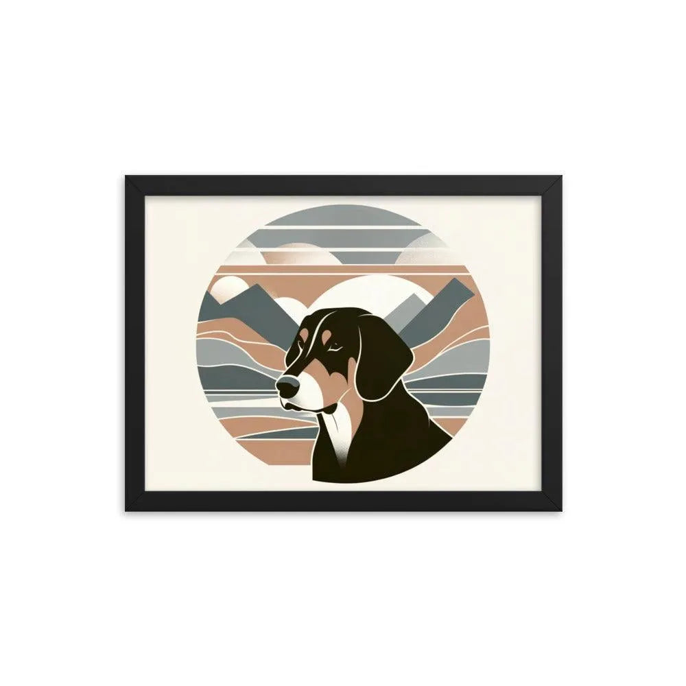 Simplicity Modern Bavarian Mountain Hound Art Framed Poster - Oh Posters