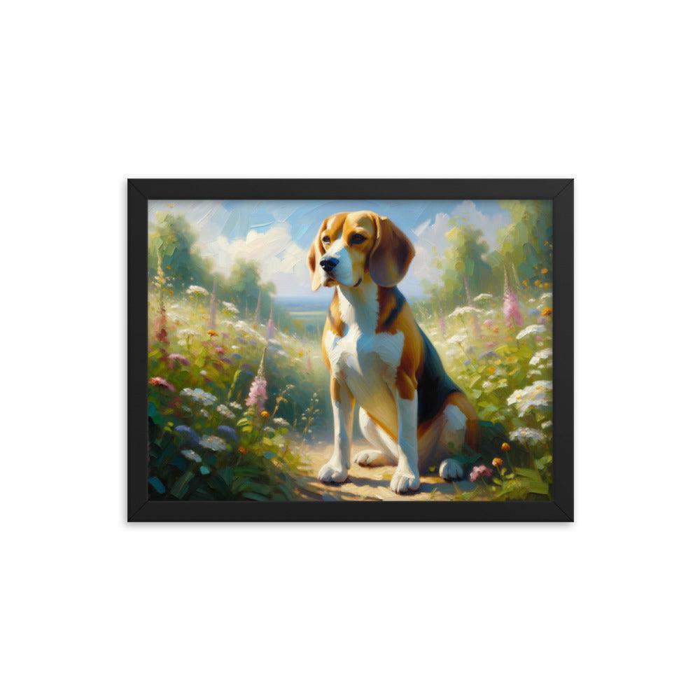 Graceful Beagle Oil Painting Framed Poster - Oh Posters