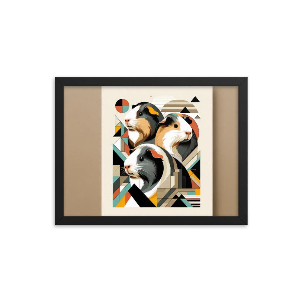 Geometric Guinea Pigs Contemporary Art Framed Poster - Oh Posters