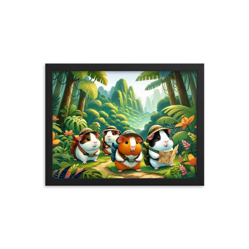 Guinea Pig Adventurers Jungle Exploration Framed Poster - Oh Posters