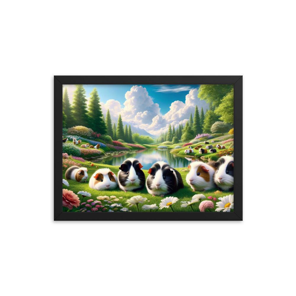 Guinea Pig Paradise Frolicking in Nature Photo Framed Poster - Oh Posters