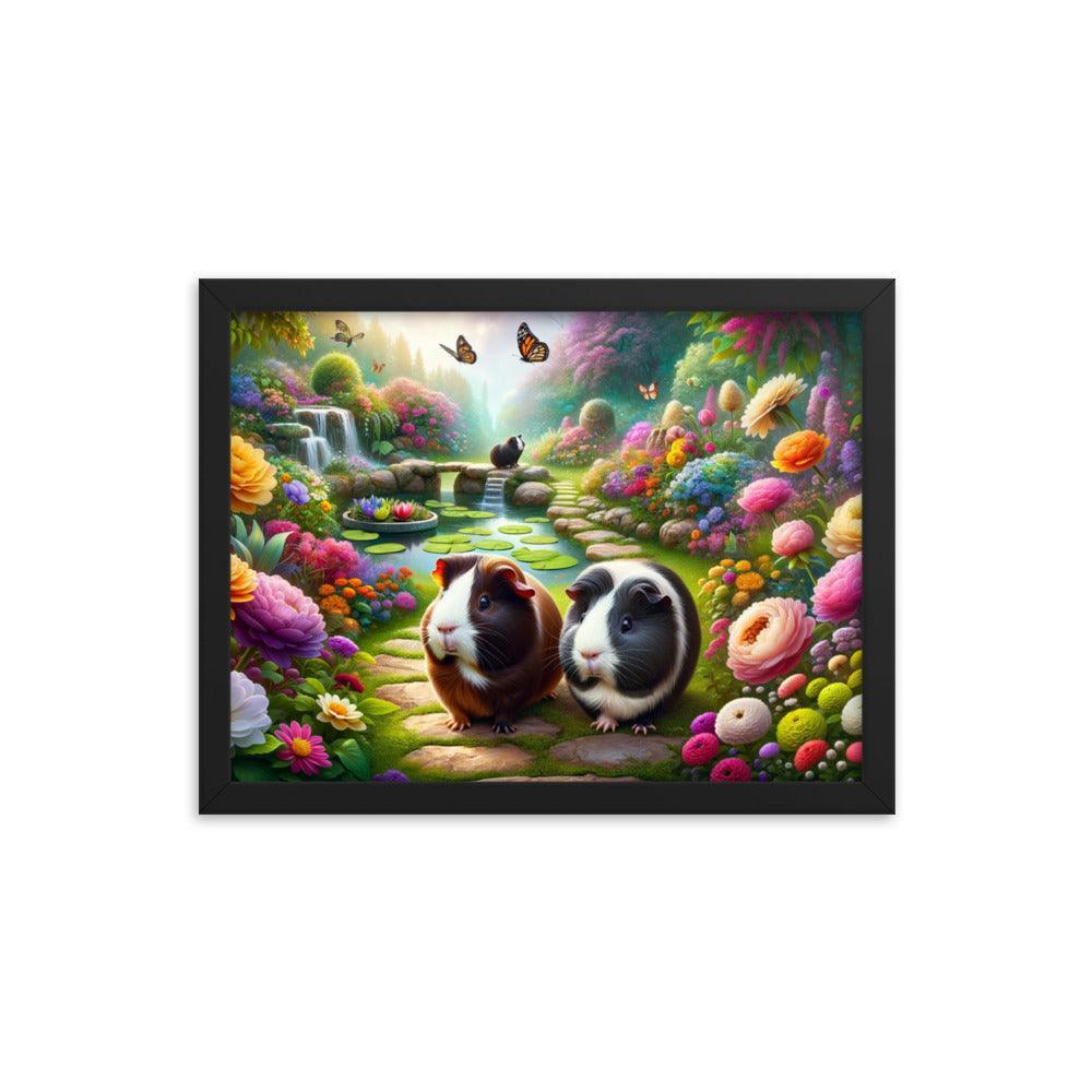 Guinea Pigs Enchanted Garden Fantasy Art Framed Poster - Oh Posters