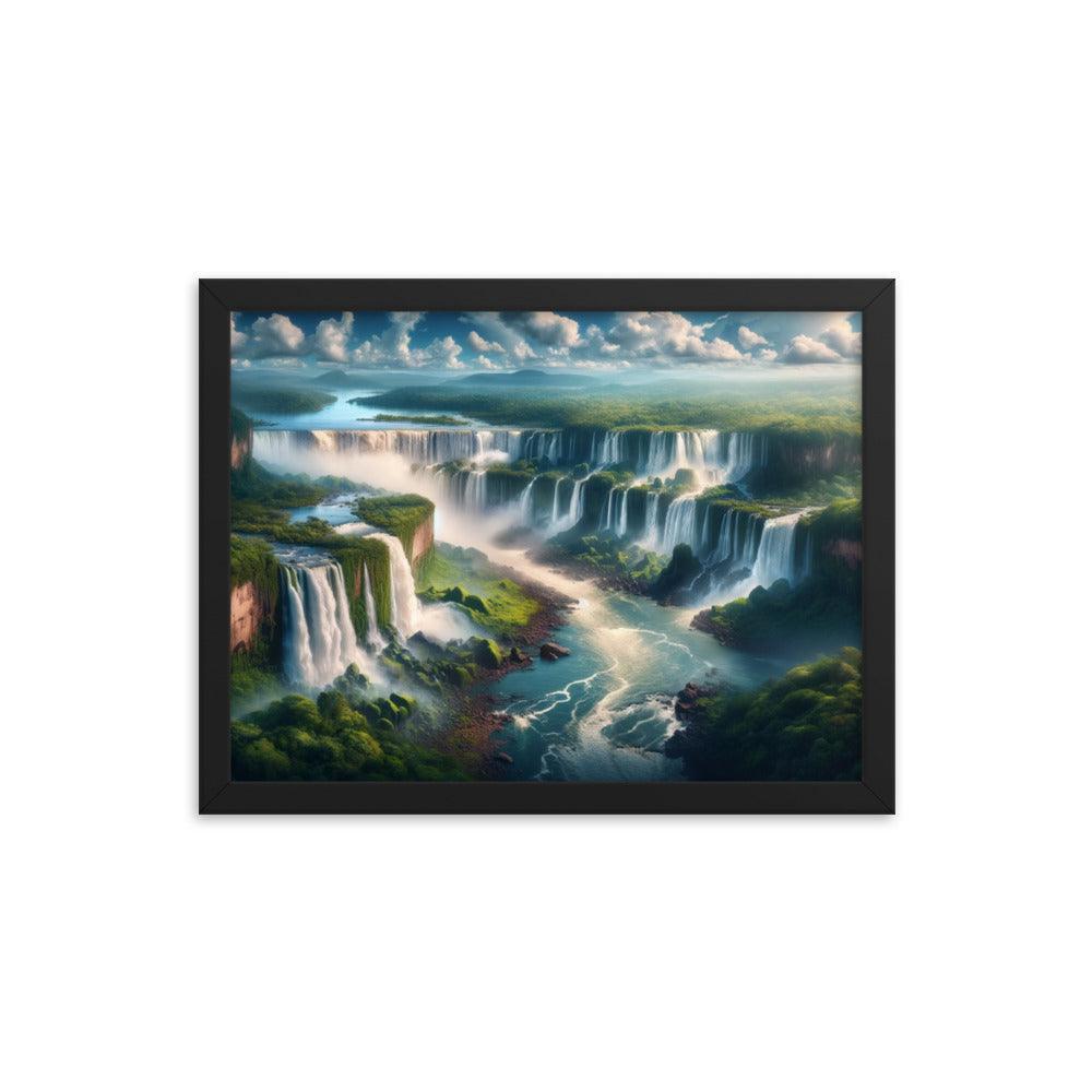 Majestic Iguazu Falls Panoramic Argentina Landscape Framed Poster - Oh Posters