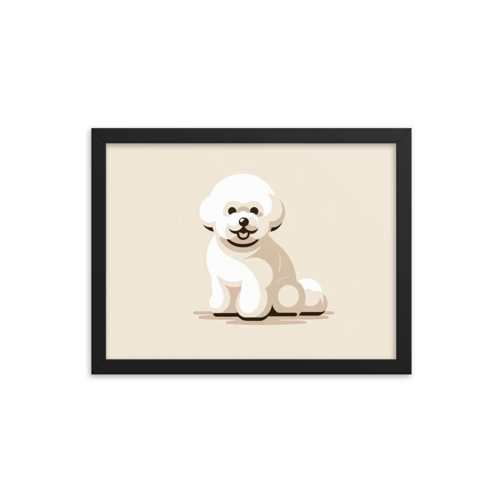 Charming Bichon Frise Cartoon Style Framed Poster - Oh Posters