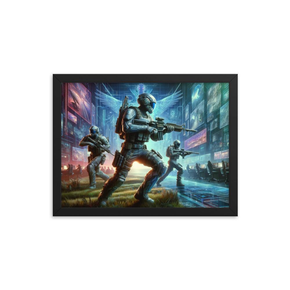 Futuristic Soldiers Mission Action Scene Framed Poster - Oh Posters