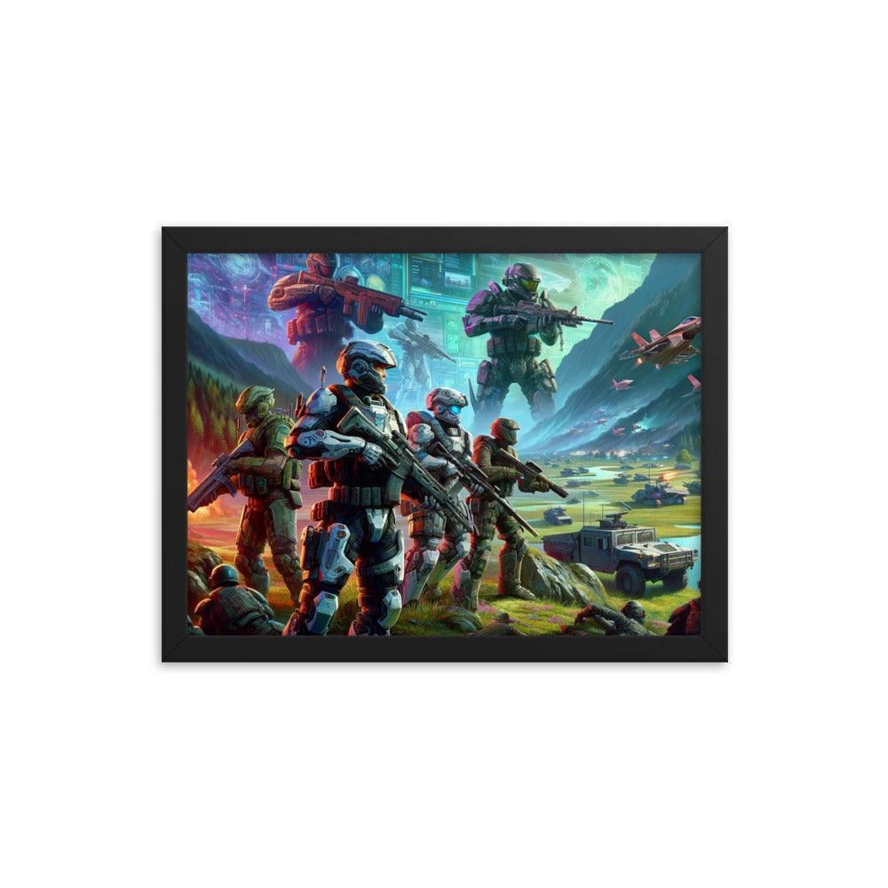 Futuristic Soldiers Digital Art Framed Poster - Oh Posters