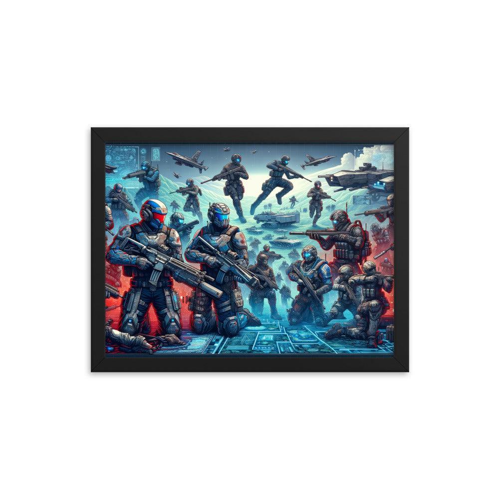 Futuristic Battle Soldiers Sci-Fi Action Framed Poster - Oh Posters