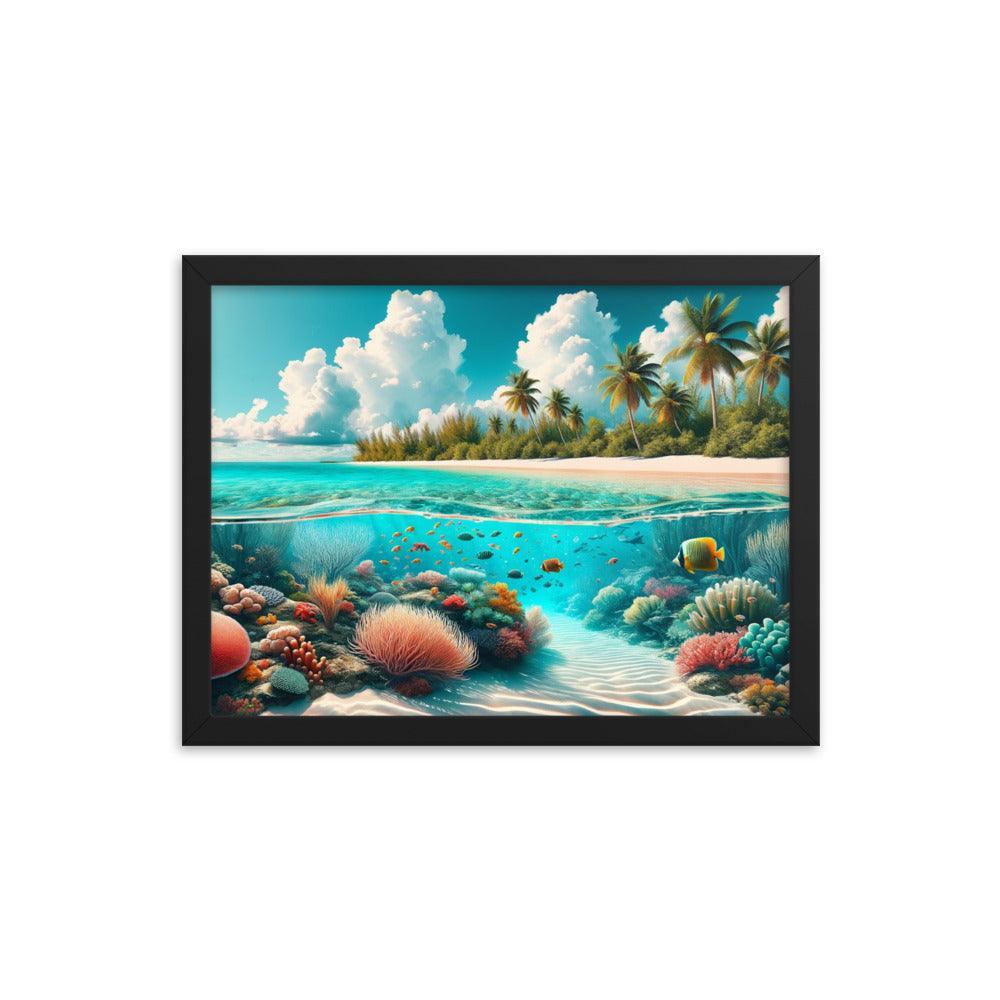 Tropical Paradise Underwater Coral Reef Bahamas Framed Poster - Oh Posters