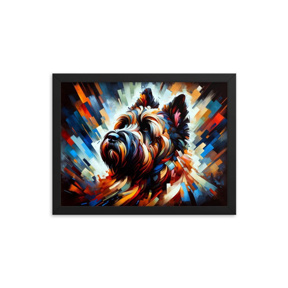 Bouvier Des Flandres Abstract Explosion Art Framed Poster - Oh Posters