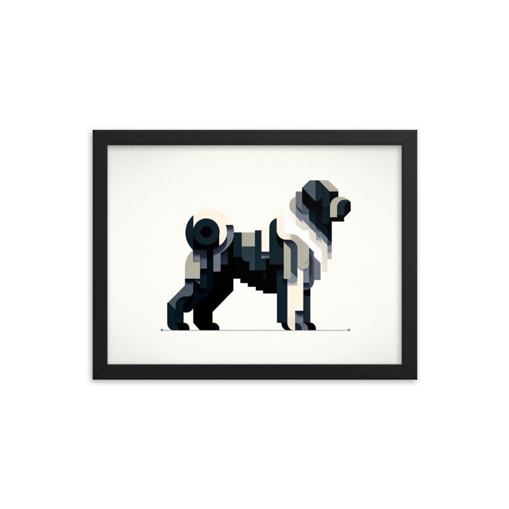 Geometric Bouvier Des Flandres Modern Art Framed Poster - Oh Posters