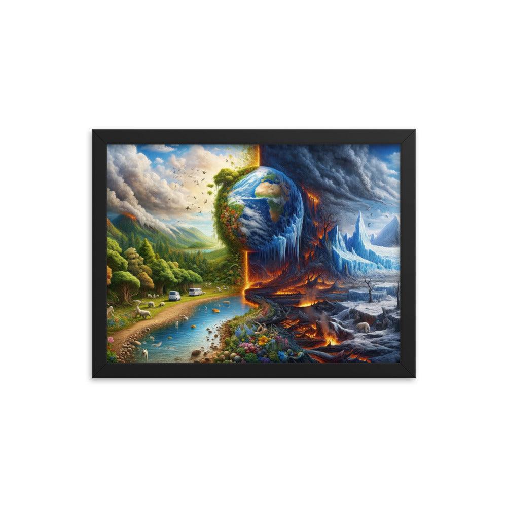 Climate Change Contrast Surreal Art Framed Poster - Oh Posters