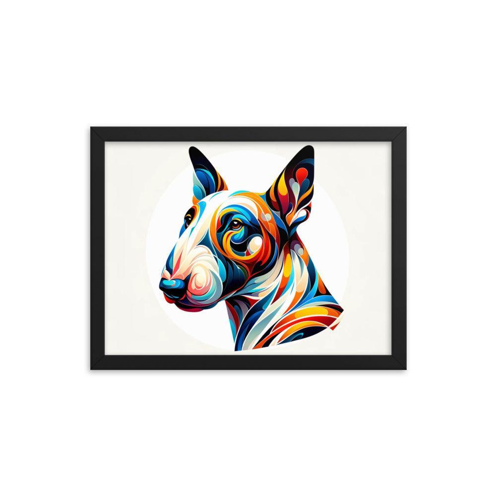 Colorful Bull Terrier Abstract Art Framed Poster - Oh Posters