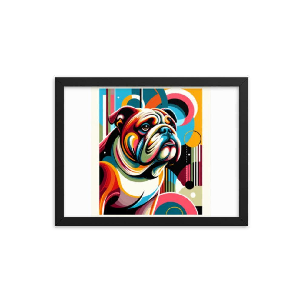 English Bulldog Retro Pop Art Style Framed Poster - Oh Posters