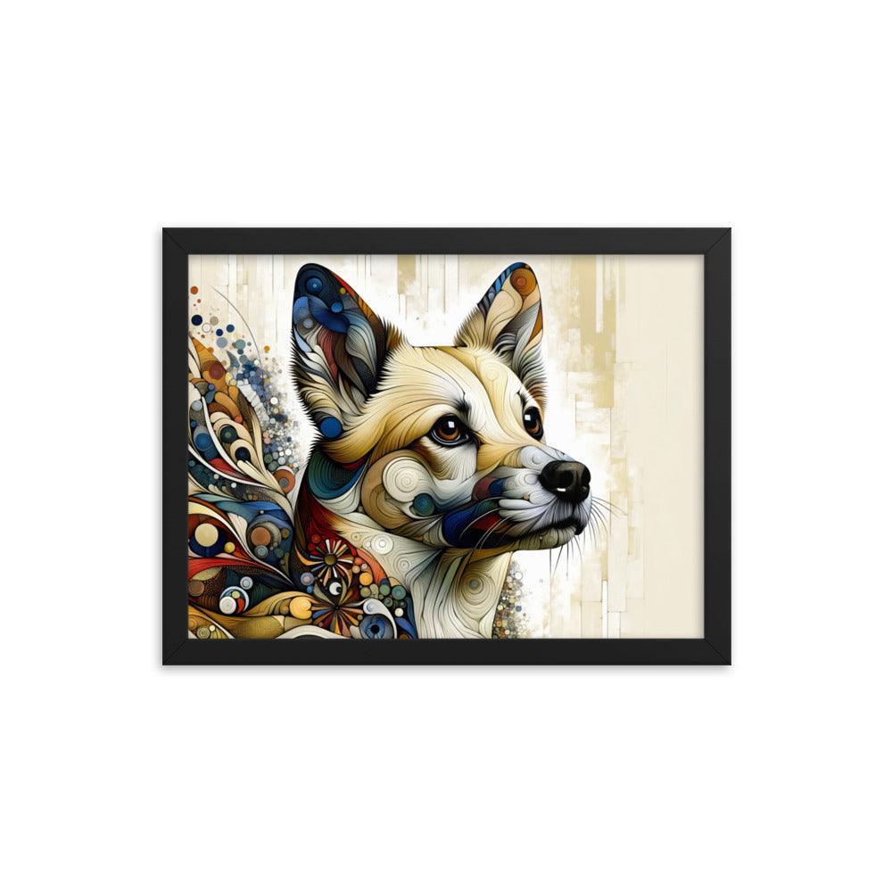 Canaan Dog Abstract Swirl Art Framed Poster - Oh Posters