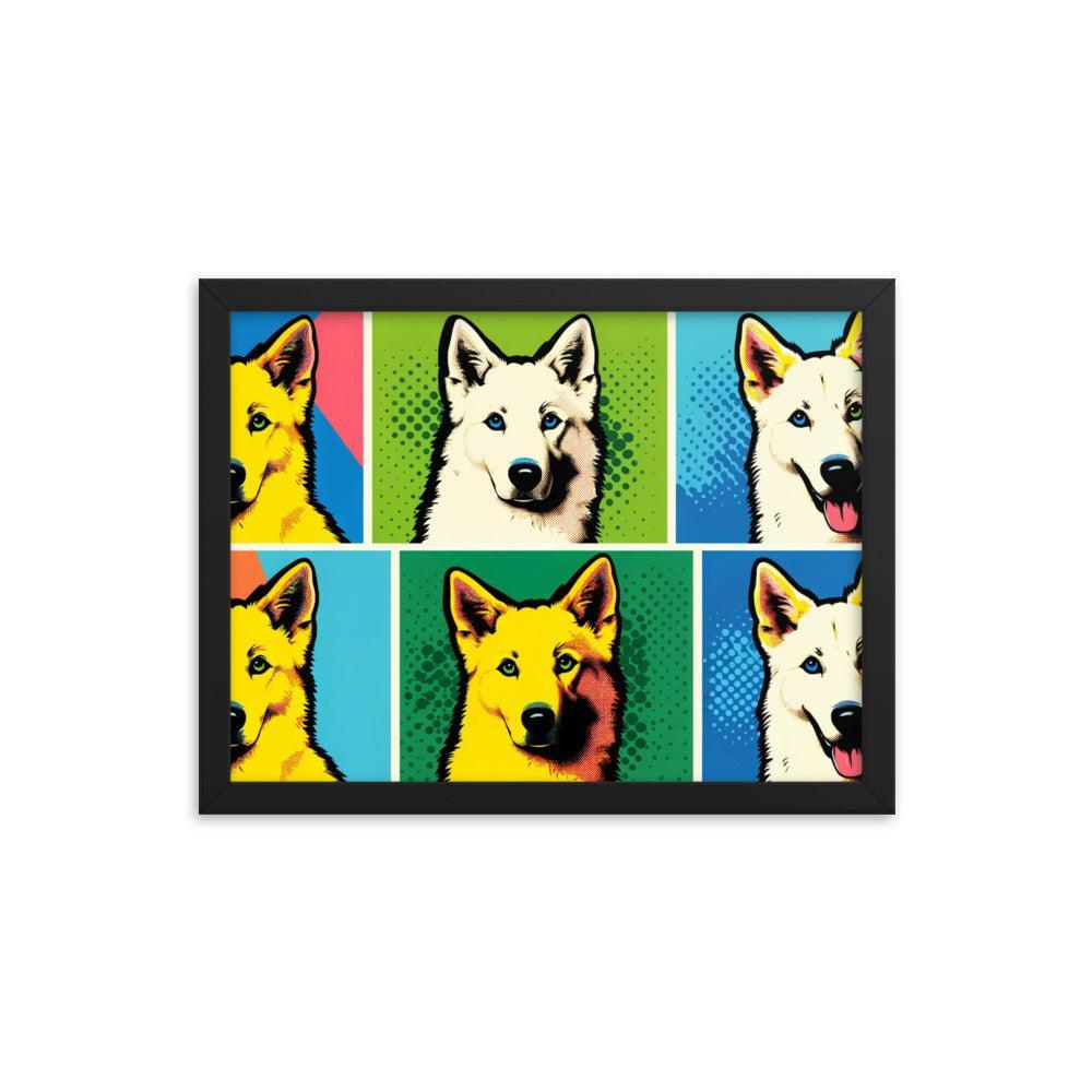 Canaan Dog Pop Art Series with Colorful Panels Framed Poster - Oh Posters