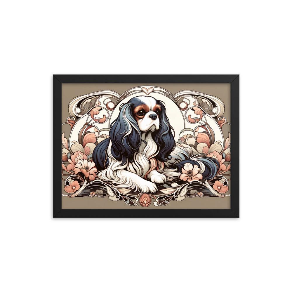 Cavalier King Charles Spaniel Art Nouveau Style Framed Poster - Oh Posters