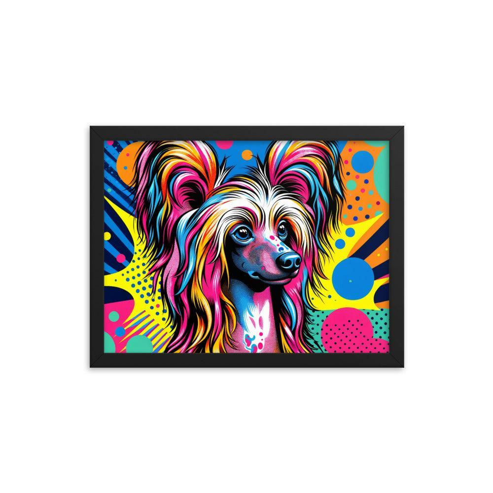 Chinese Crested Dog Pop Art Vibrance Framed Poster - Oh Posters