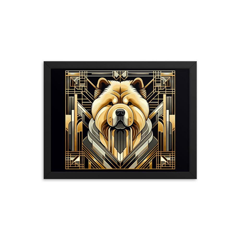 Chow Chow Geometric Shapes and Metallic Palette Framed Poster - Oh Posters