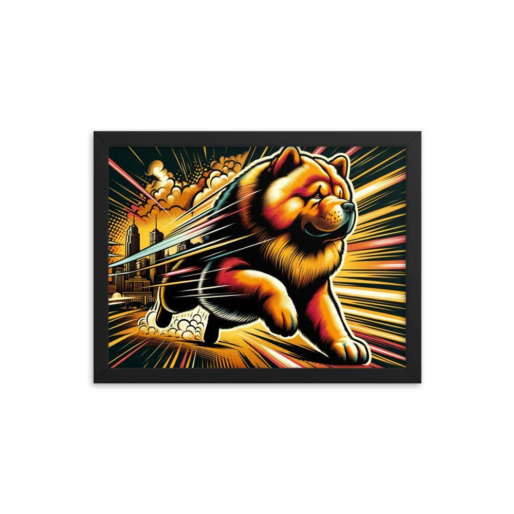 Chow Chow Dynamic Superhero Comic Style Framed Poster - Oh Posters