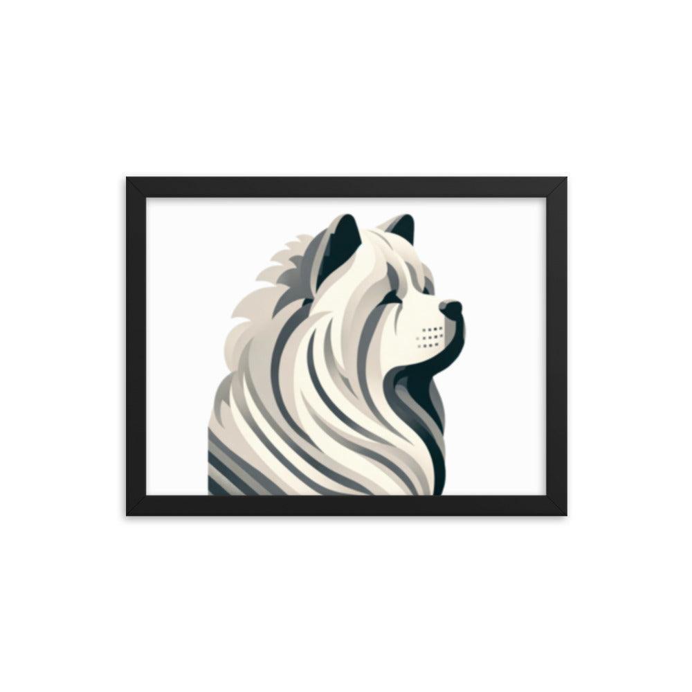 Chow Chow Minimalist Art Simple Lines & Limited Palette Framed Poster - Oh Posters