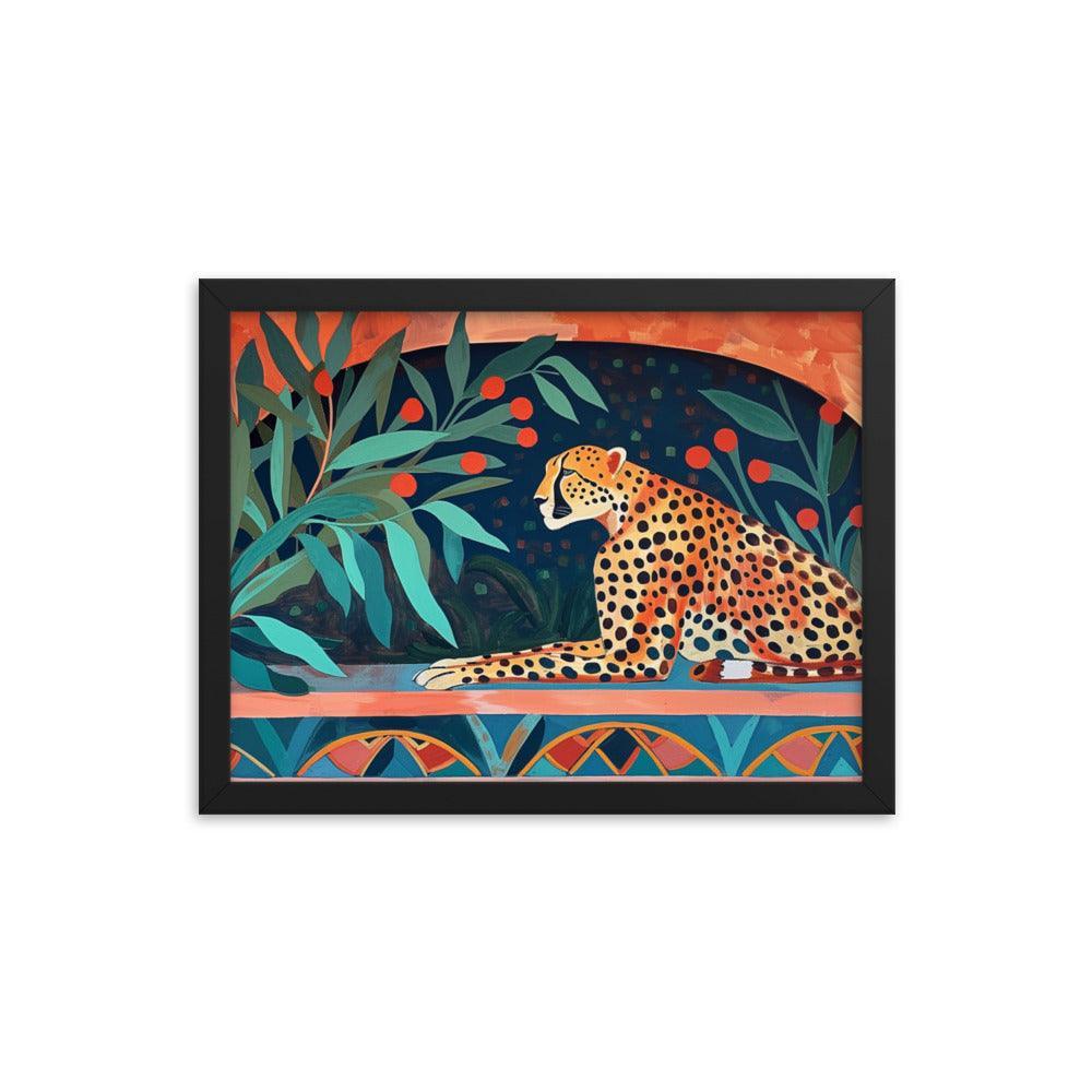 Cheetah Resting in Archway Botanical Art Framed Poster - Oh Posters