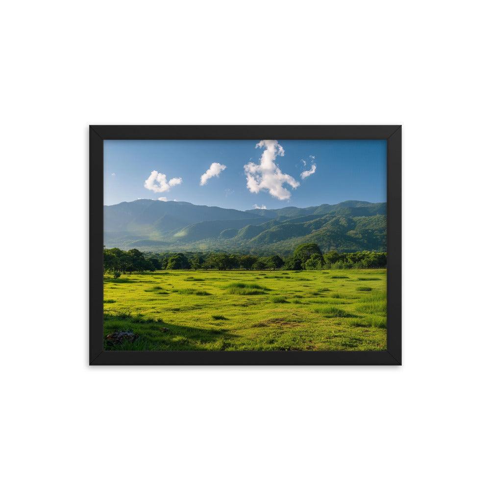 Lush Green Belizean Countryside Mountain View Framed Poster - Oh Posters