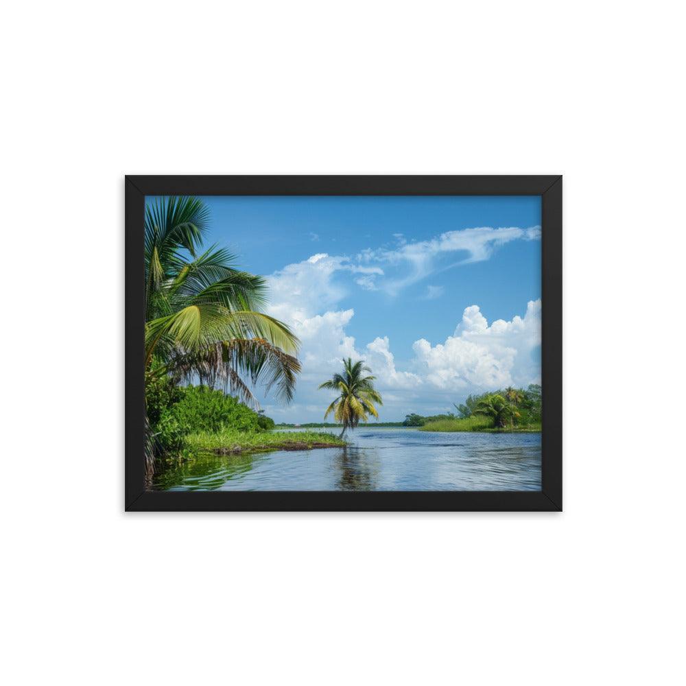 Serene Belize River Mangrove Landscape Framed Poster - Oh Posters
