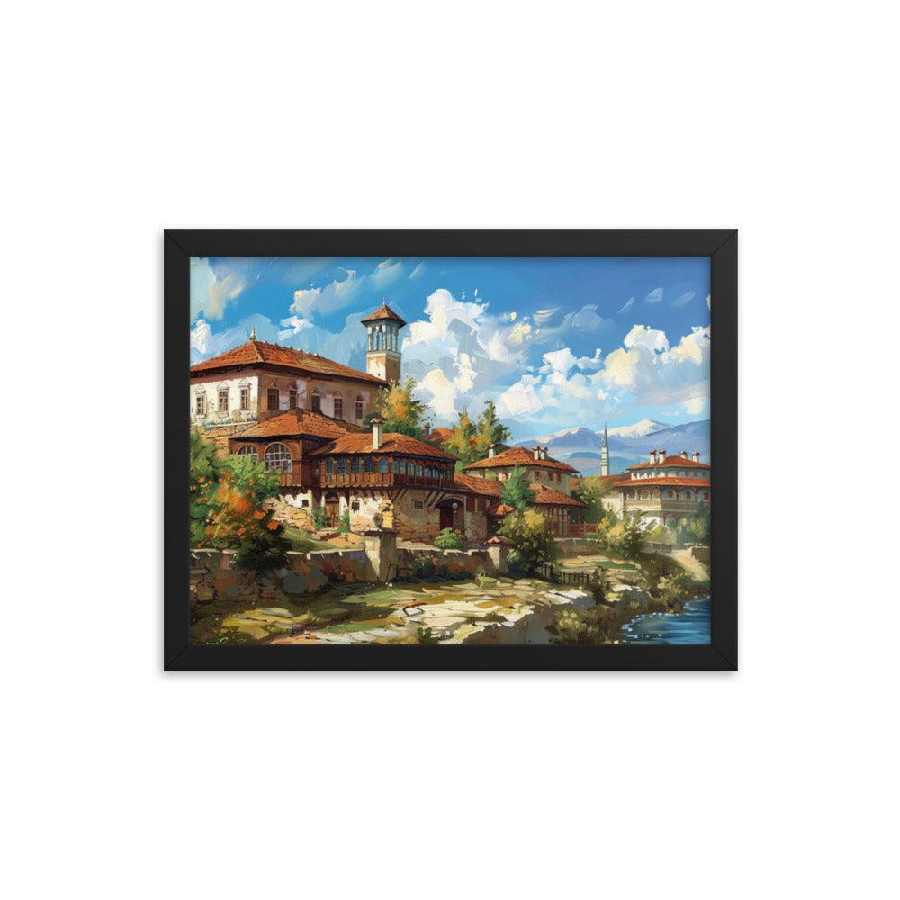 Bulgarian Riverside Manor Oil Painting Framed Poster - Oh Posters