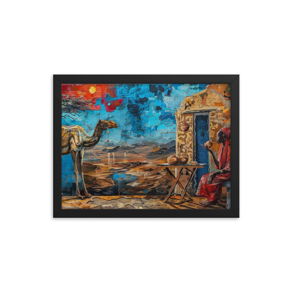 Eritrean Desert Life Colorful Mural Framed Poster - Oh Posters