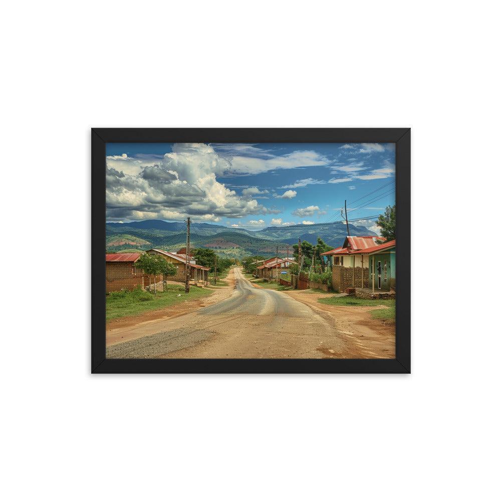 Eswatini Rural Village Scenic Road Framed Poster - Oh Posters