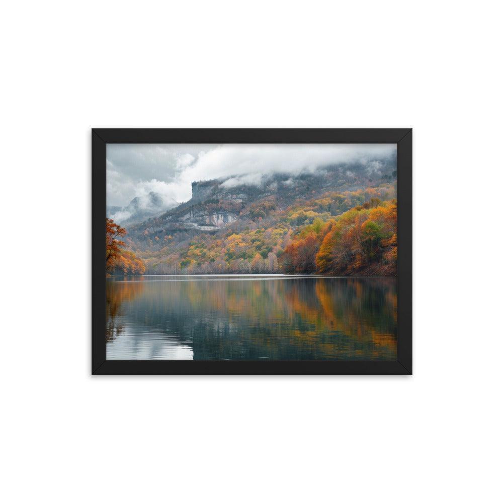 Georgia Autumn Mountain Lake Reflection Framed Poster - Oh Posters