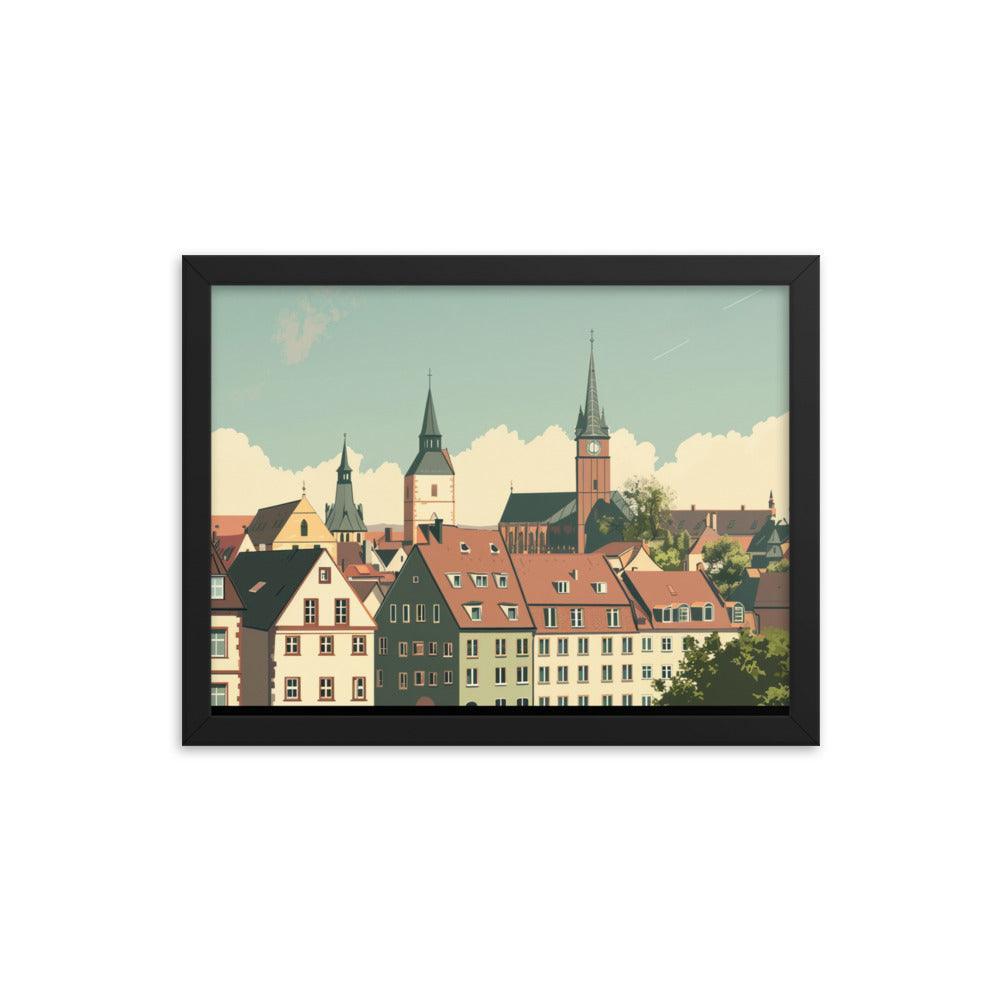 Germany Classic Town Center Digital Art Framed Poster - Oh Posters