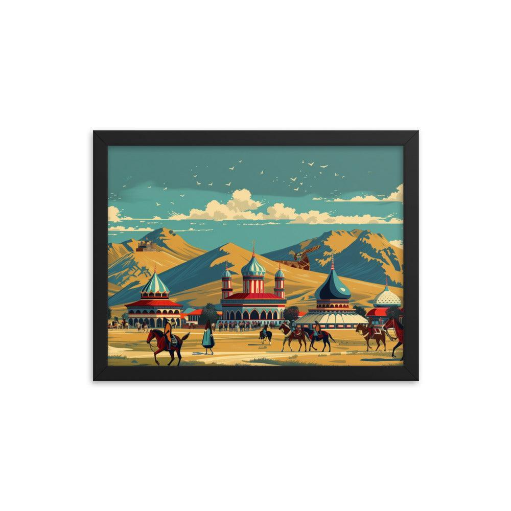 Kazakhstan Traditional Nomadic Settlement Framed Poster - Oh Posters