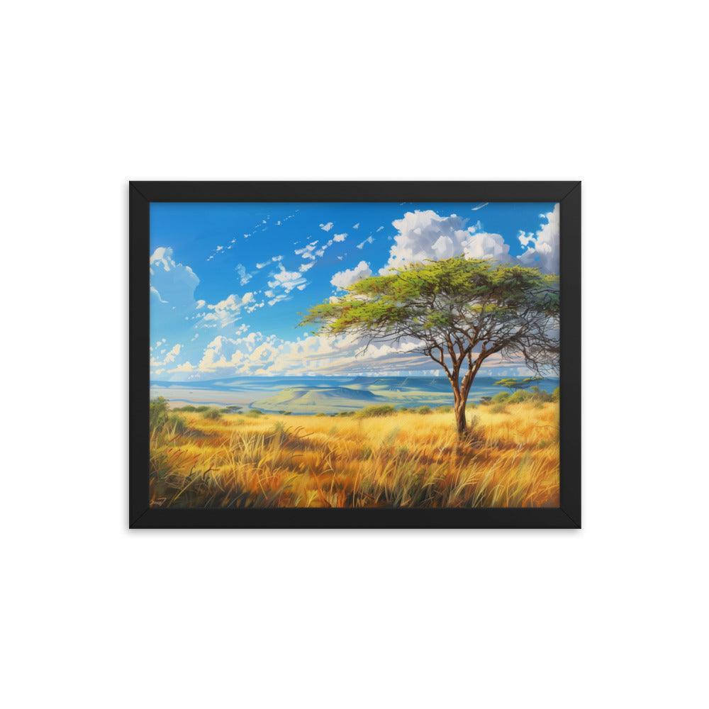 Kenya Golden Plains Scenic Landscape Framed Poster - Oh Posters