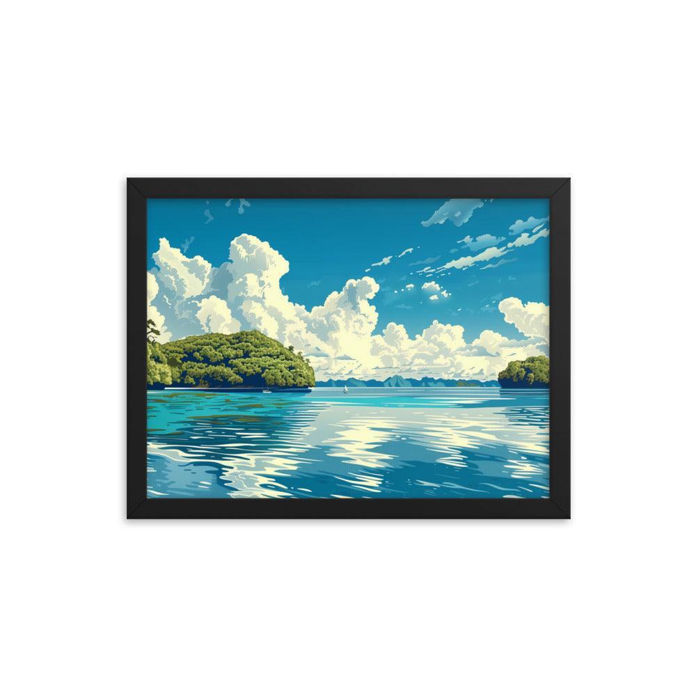 Palau Serene Island Sea View Framed Poster - Oh Posters