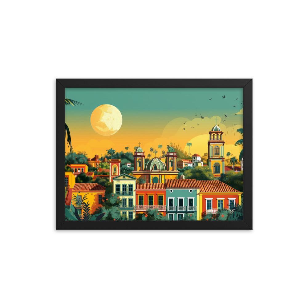 Paraguay Colonial Town Tropical Sunset Framed Poster - Oh Posters