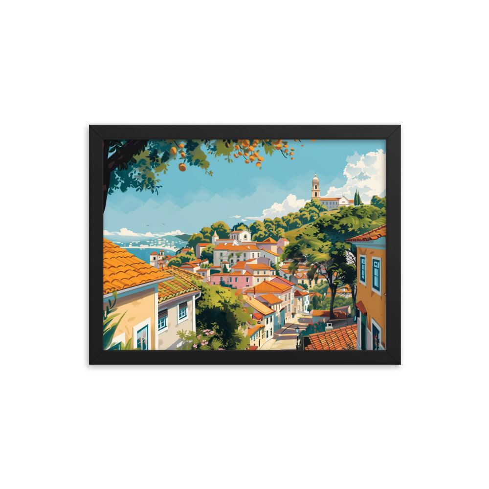 Portugal Charming Hillside Village Framed Poster - Oh Posters