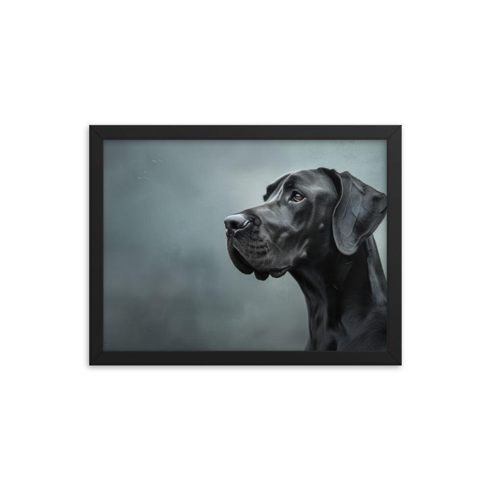 Great Dane Regal Side Profile Painting Framed Poster - Oh Posters