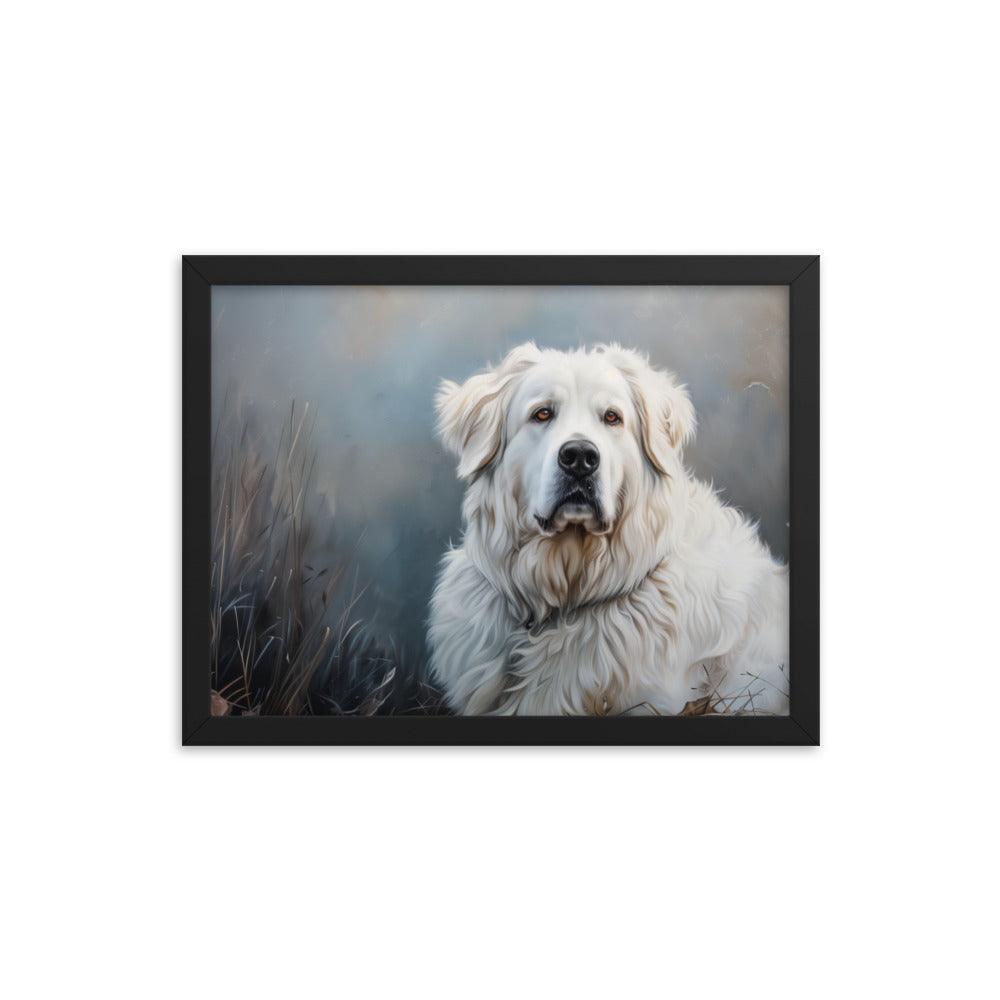 Great Pyrenees Majestic Winter Portrait Framed Poster - Oh Posters