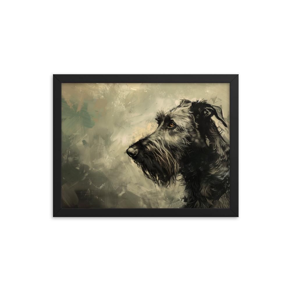 Irish Wolfhound Profile Abstract Art Framed Poster - Oh Posters