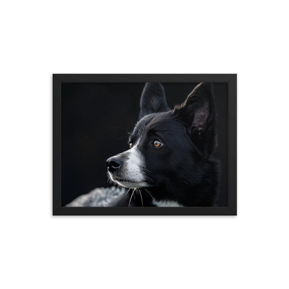 Karelian Bear Dog Side Profile Painting Framed Poster - Oh Posters