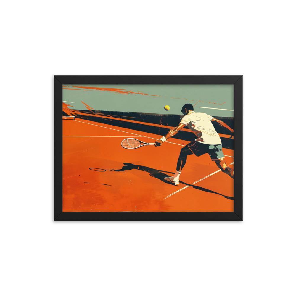 Tennis Player Action Shot Abstract Sports Art Framed Poster - Oh Posters