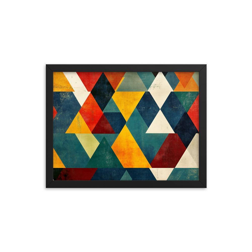 Colorful Geometric Art Pattern for Modern Style Enthusiasts Framed Poster - Oh Posters