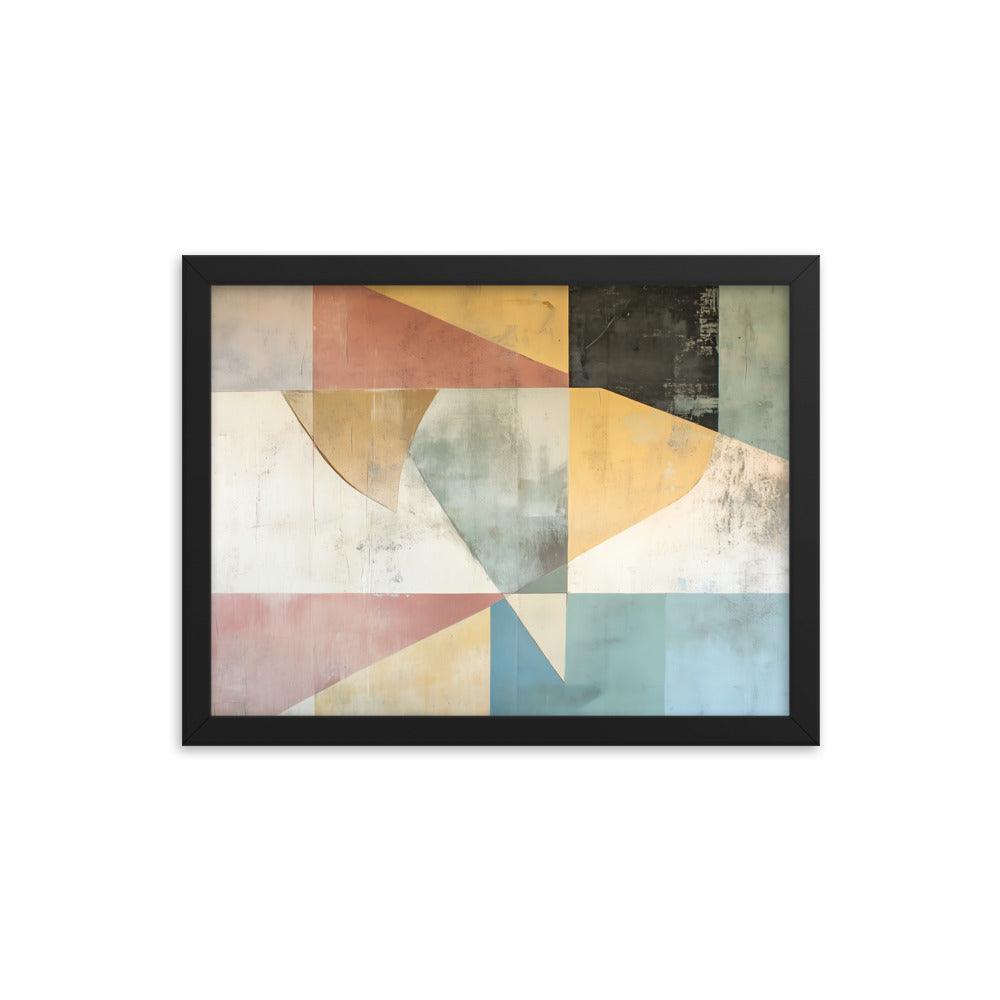 Geometric Art Abstract Shapes and Colors Blend for Modern Aesthetic Framed Poster - Oh Posters