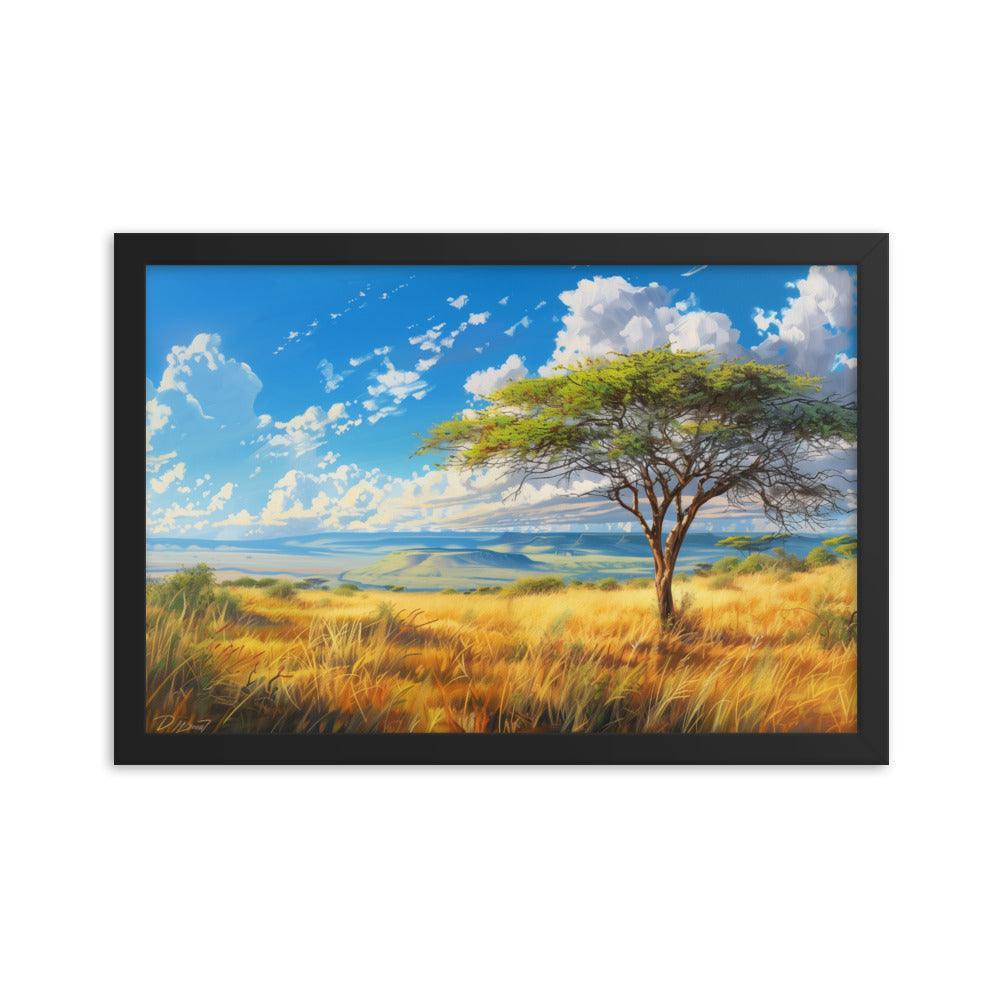 Kenya Golden Plains Scenic Landscape Framed Poster - Oh Posters