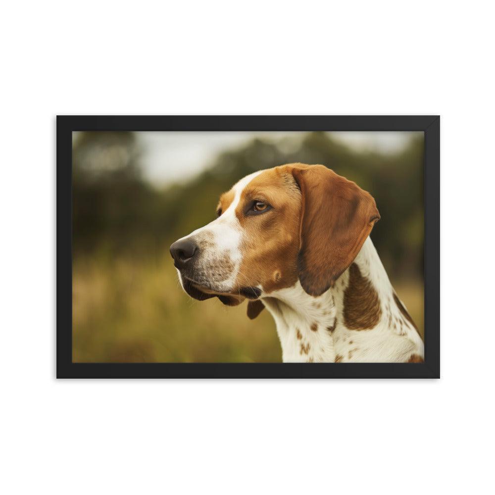 English Foxhound Side Profile in Nature Framed Poster - Oh Posters