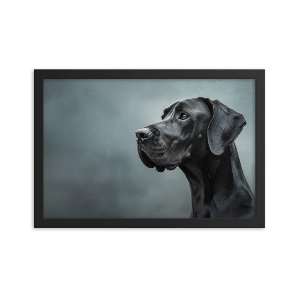 Great Dane Regal Side Profile Painting Framed Poster - Oh Posters