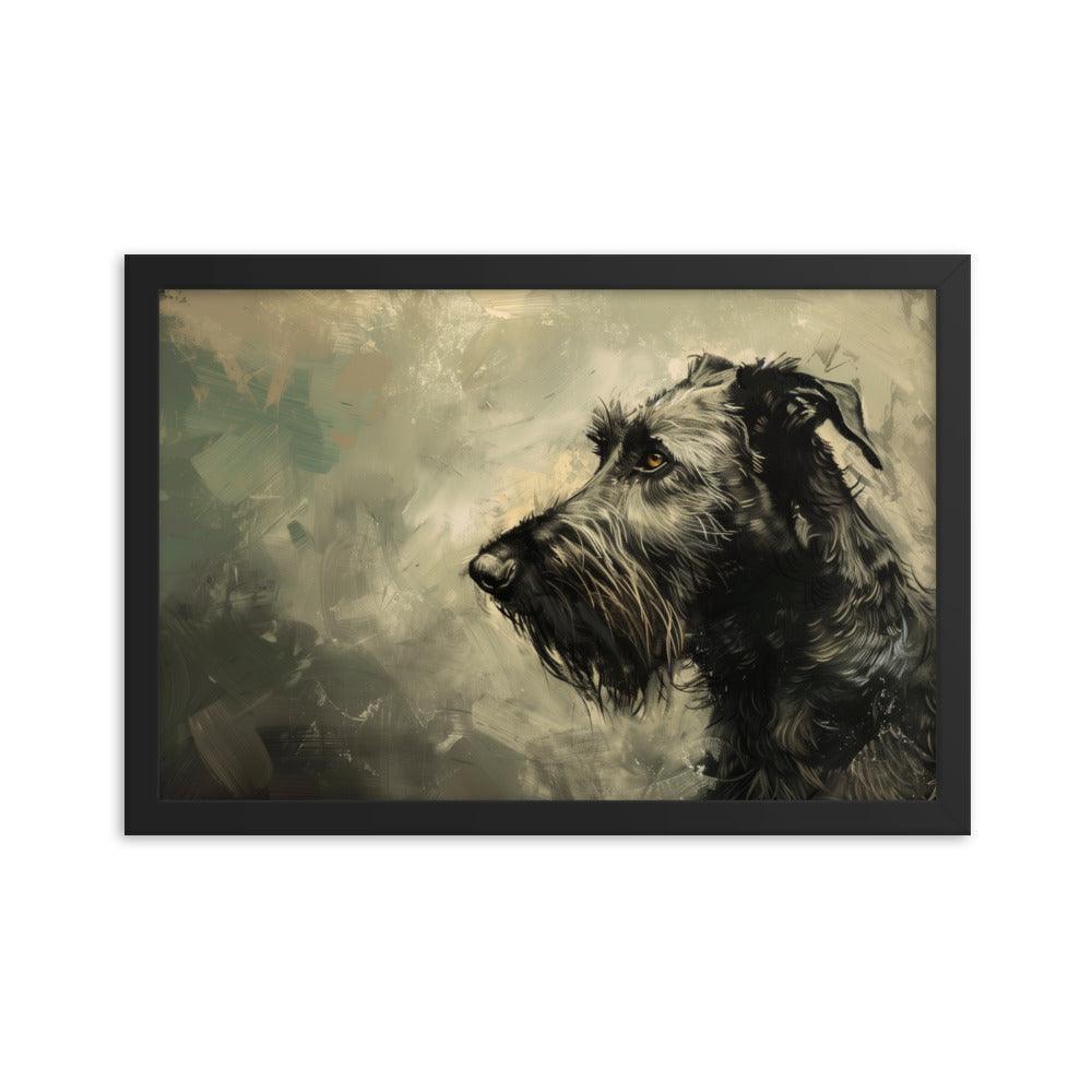 Irish Wolfhound Profile Abstract Art Framed Poster - Oh Posters