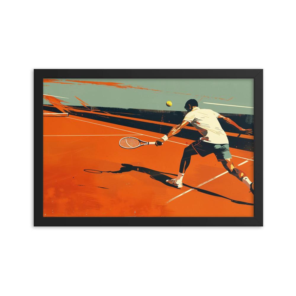 Tennis Player Action Shot Abstract Sports Art Framed Poster - Oh Posters